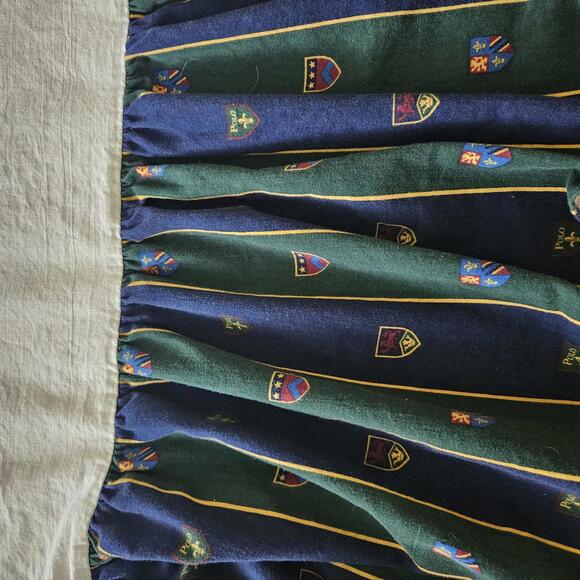 Ralph Lauren Twin Green/Navy Chappel Stripe Comforter w/ bed skirt. Pre-owned. - Picture 6 of 9